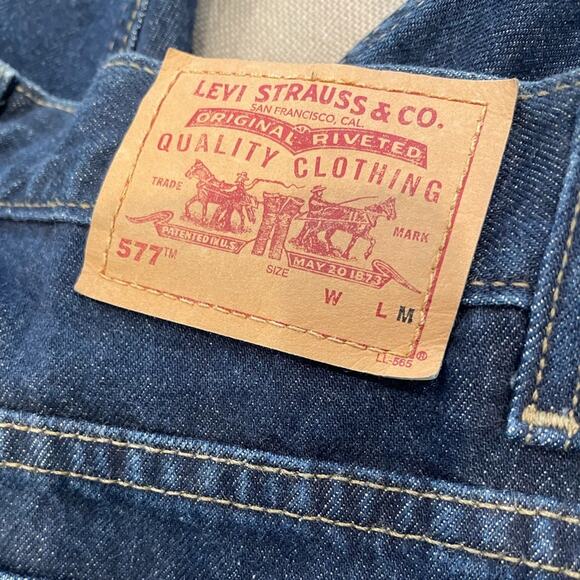 Levi’s 577 low rise loose fit cropped vintage 90s jeans size 6 blue denim - Picture 9 of 9
